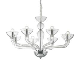 Фото Люстра свеча CASANOVA SP8 TRASPARENTE Ideal Lux 044255, купить с доставкой на skylight.com.ua  