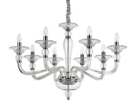 Фото Люстра свеча DANIELI SP8 TRASPARENTE Ideal Lux 159980, купить с доставкой на skylight.com.ua  