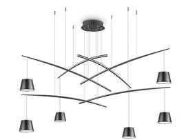 Фото Світлодіодна люстра FISH SP6 BK Ideal Lux 196992, купити з доставкою на skylight.com.ua