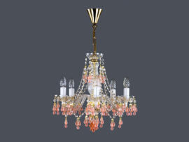 Фото хрустальная рожковая люстра ArtGlass ROSANA V (roz), купить с доставкой на skylight.com.ua