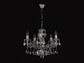 Фото лита ріжкова люстра ArtGlass JARMILA V nickel antique (CE), купити з доставкою на skylight.com.ua