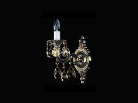 Фото литое рожковое бра ArtGlass SARKA I brass antique 8003, купить с доставкой на skylight.com.ua