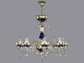 Фото люстра кришталева ріжкова ArtGlass Leona VIII (синя), купити з доставкою на skylight.com.ua