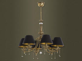 Фото люстра ріжкова з абажуром Kutek Lugano VI LUG-ZW-6 (P/A), купити з доставкою на skylight.com.ua