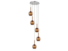 Фото підвісний світильник Zuma Line Monic MD1629-5B-copper, купити з доставкою на skylight.com.ua
