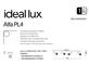 Фото Настенно - потолочный светильник ALFA PL4 NICKEL Ideal Lux 006321, купить с доставкой на skylight.com.ua 