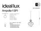 Фото Підвісний світильник Ideal Lux Ampolla-1 SP1 Nero 148502, купити з доставкою на skylight.com.ua