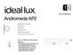 Фото настенный светильник Ideal Lux Andromeda AP2 Nero, купить с доставкой на skylight.com.ua