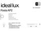 Фото Настінний світильник POSTA AP2 BIANCO Ideal Lux 051963, купити з доставкою на skylight.com.ua