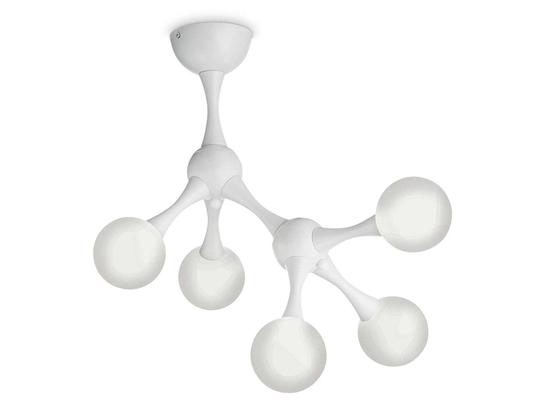 Фото Потолочная люстра NODINO PL5 BIANCO Ideal Lux 149615, купить с доставкой на skylight.com.ua 