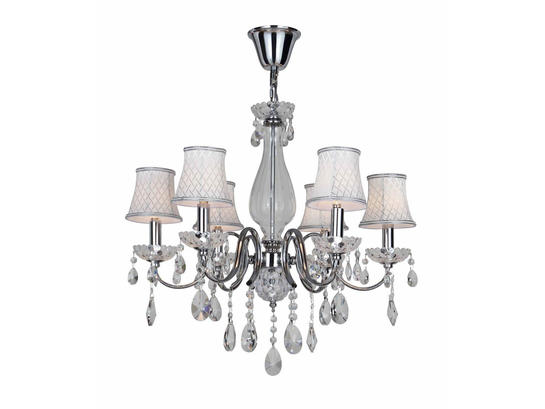 Фото кришталева люстра з абажурами Wunderlicht WL1028-06, купити з доставкою на skylight.com.ua