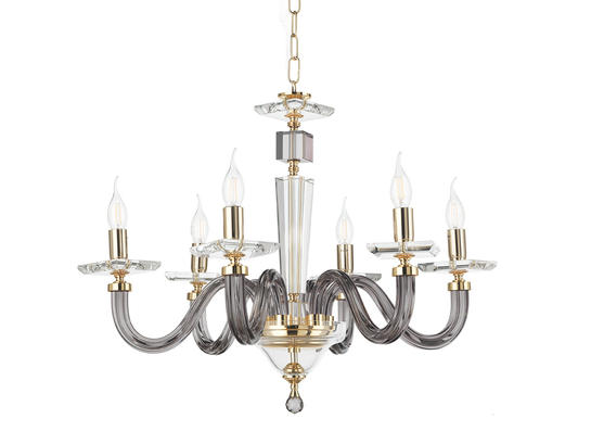 Фото рожковая люстра Ondaluce LP.WAGNER/6-FUME-ORO, купить с доставкой на skylight.com.ua