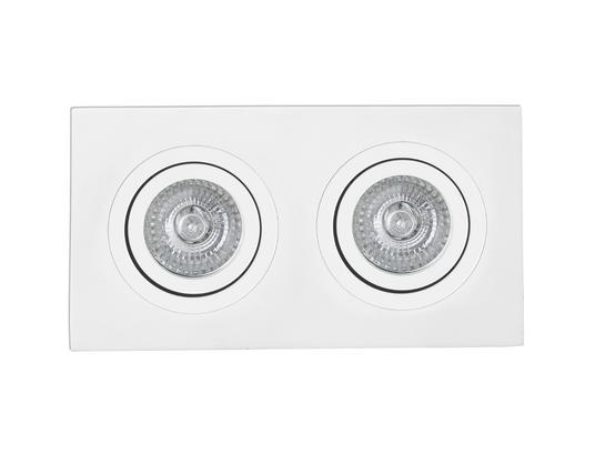 Фото точечный светильник Faro Radon-2 Adjust White Recessed Lamp Square 2xGU10, купить с доставкой на skylight.com.ua